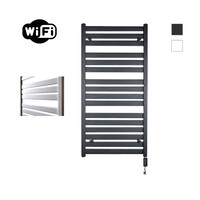 Elektrische Radiator Sanicare HWV - Moda Met Wifi 120x60 cm Mat Zwart 876W Met Thermostaat Zwart Rechtsonder
