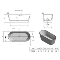 Vrijstaand Ligbad Zenon Leman 75x170 cm Natural