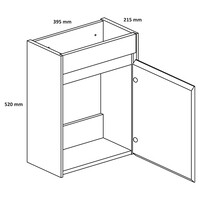 Fonteinkast Differenz Hura L Links/Rechts 40 cm Eiken
