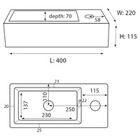 Fontein Differnz Hura I 40x22 cm Keramiek Wit