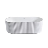 Half Vrijstaand Bad BWS Evi Met Ribbel 170x80x58 cm Mat Wit