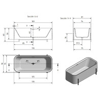 Vrijstaand Ligbad Zenon Aura 75x170 cm Moka