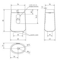 Vrijstaande Waskom Zenon Elipse 60x42 cm Titanio