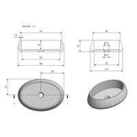 Waskom Zenon Elipse 60x42 cm Moka