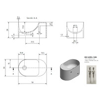 Waskom Zenon Guadiana 50x30 cm Moka