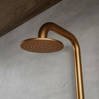 Buitendouche vrijstaand Fortifura Outdoor Deluxe Regendouche Met Handdouche Geborsteld Koper