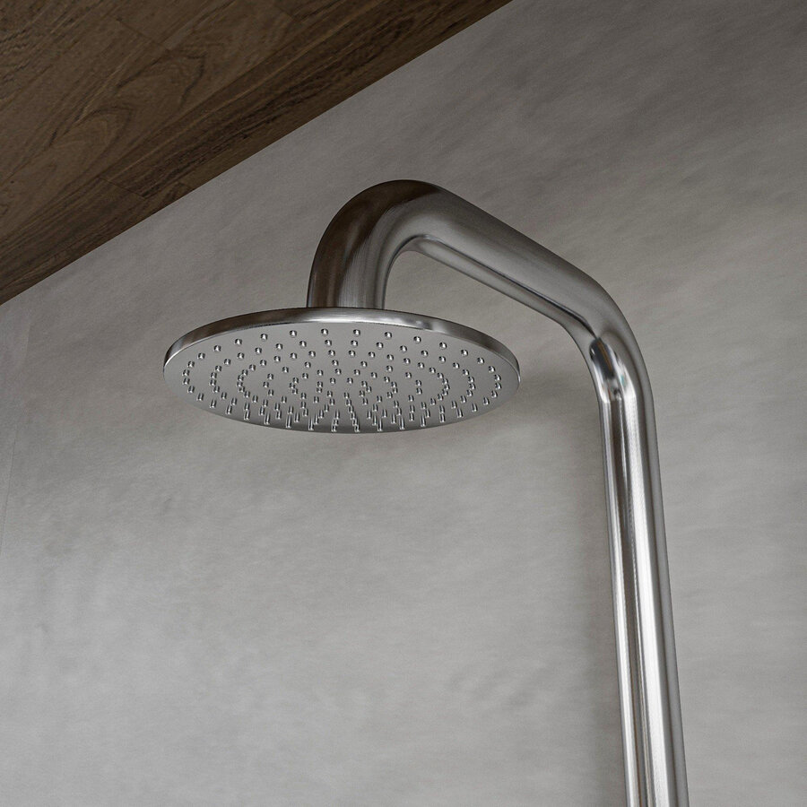 Buitendouche vrijstaand Fortifura Outdoor Deluxe Regendouche Met Handdouche Geborsteld RVS