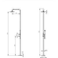 Buitendouche vrijstaand Fortifura Outdoor Deluxe Regendouche Met Handdouche Geborsteld RVS