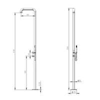 Buitendouche vrijstaand Fortifura Outdoor Original Met Handdouche Geborsteld RVS