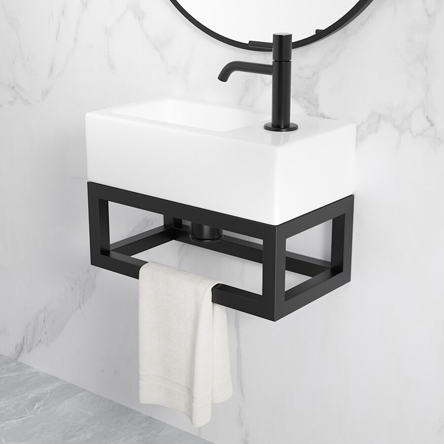 Frame Voor Fontein BWS Perry 39,5x15x21,5 cm Mat Zwart