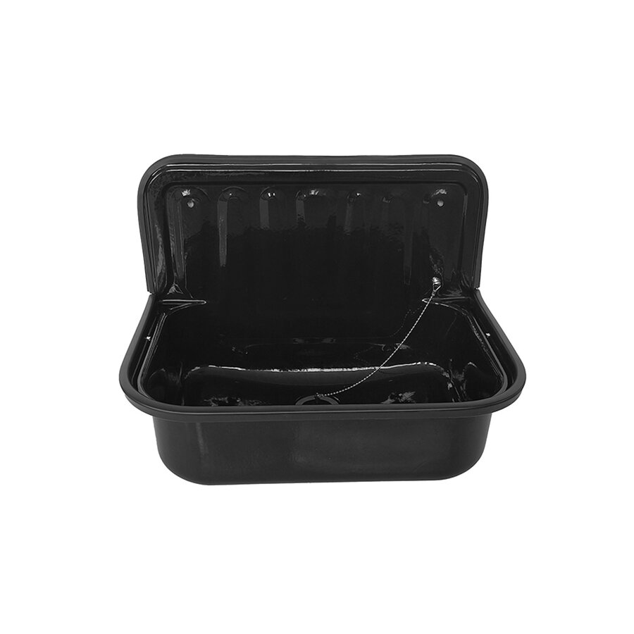 Uitstortgootsteen BWS Burton 50,5x33x37 cm Plaatstaal Glans Zwart