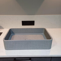 Opbouw Wastafel Sanimex Crystal Beton Rechthoekig Gespikkeld Grijs