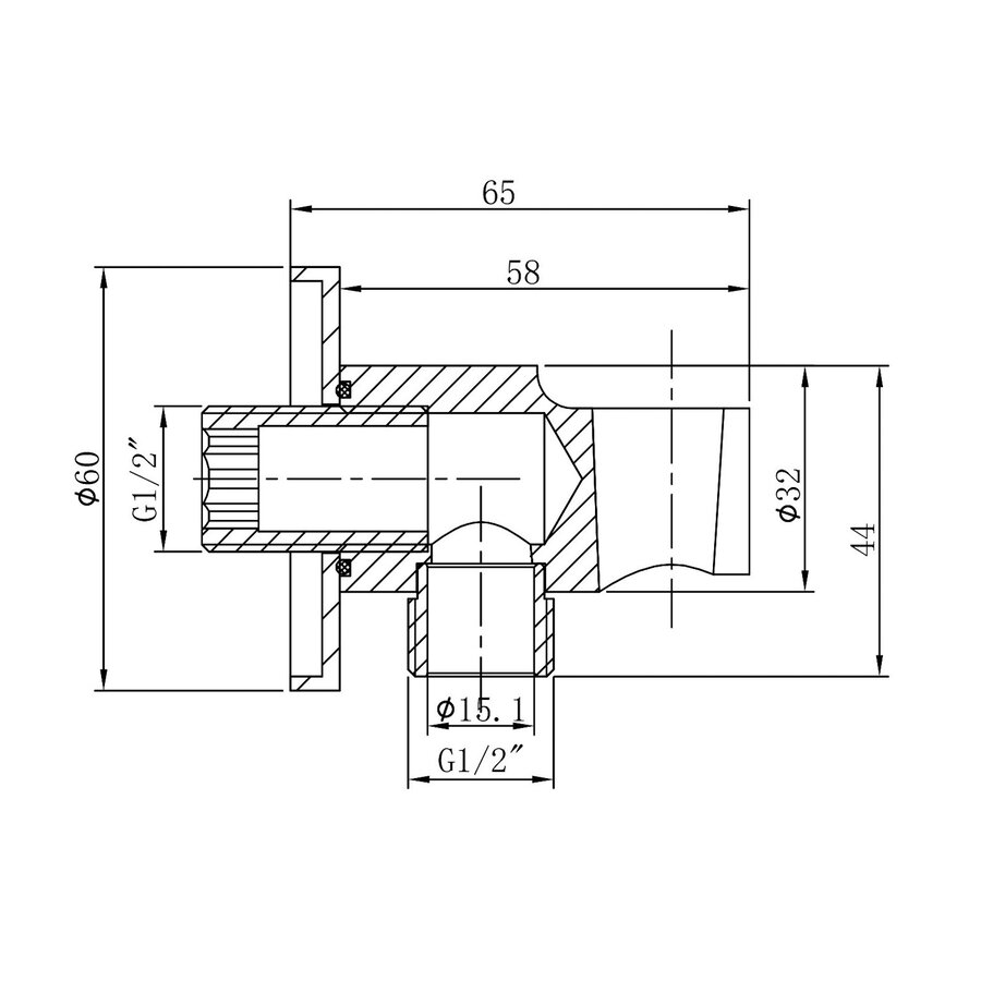 Wandaansluitbocht Met Handdouchehouder Wiesbaden Gill Rond 1/2 Geborsteld Brons Koper