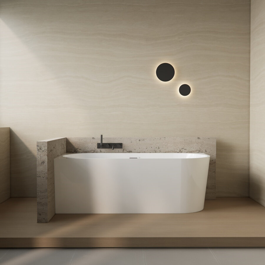 Half Vrijstaand Hoekbad BWS Danielle Links 170x78 Wit