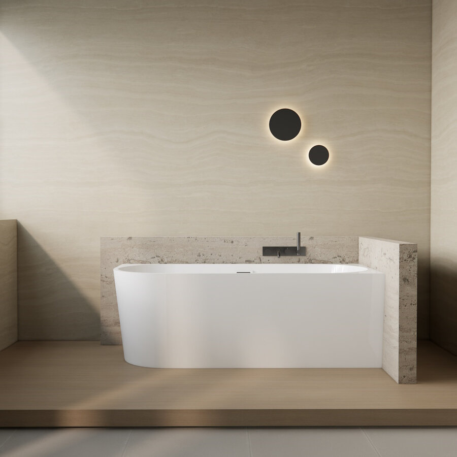 Half Vrijstaand Hoekbad BWS Danielle Rechts 170x78 Wit