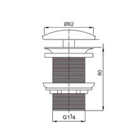 Afvoerplug Best Design Discover Keramisch 5/4" x 80 mm Mat Wit