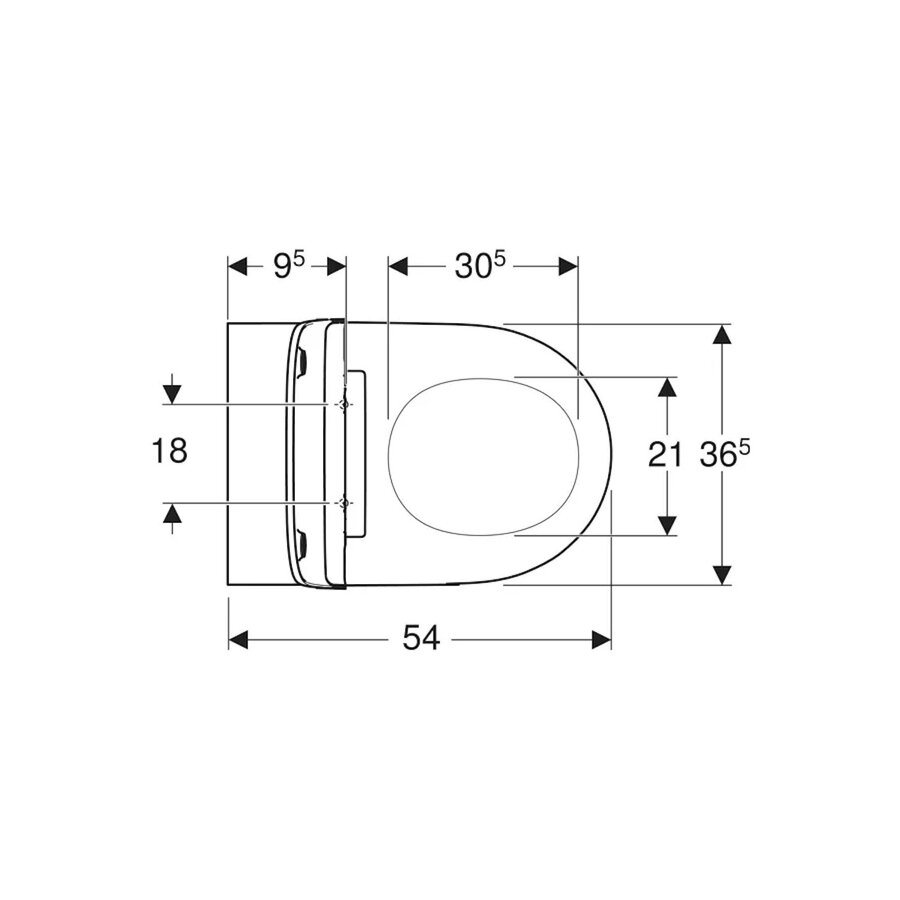 Wandcloset Geberit ONE Turboflush Glans Wit