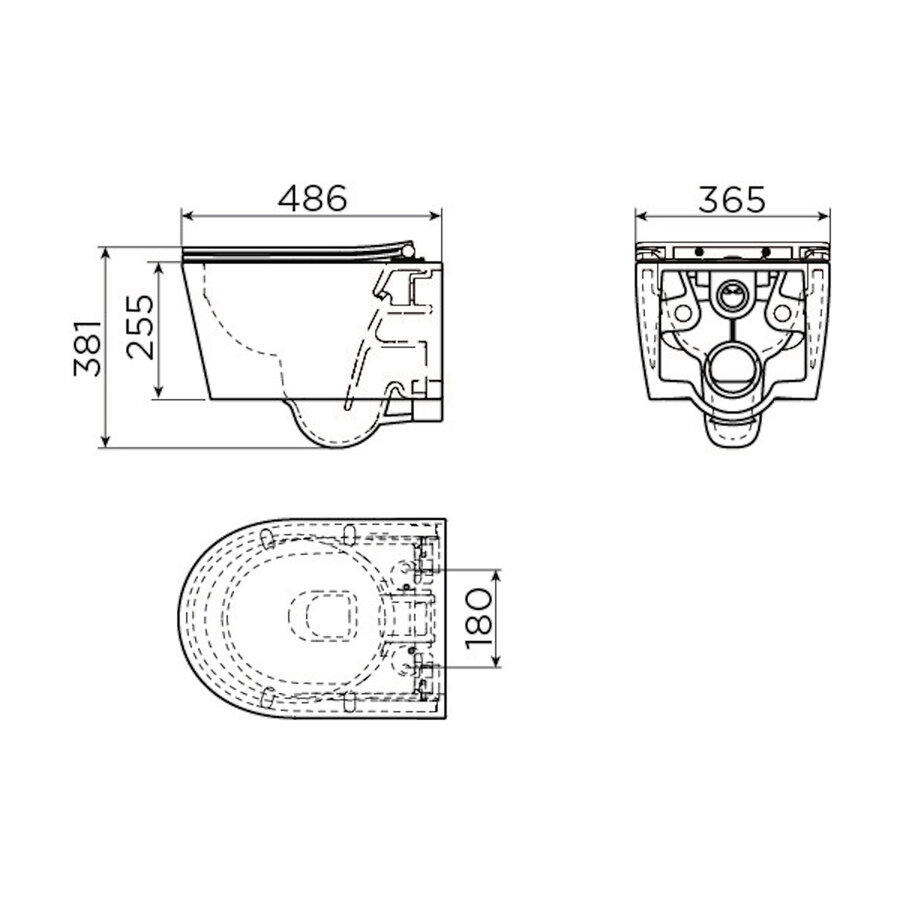 Wandcloset Rimless Clou InBe 1 Inclusief Quickrelease Zitting Mat Wit
