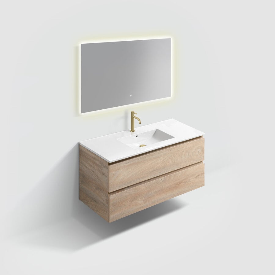 Badmeubelset Met Spiegel Clou InBe 120 CM Grieks Eiken