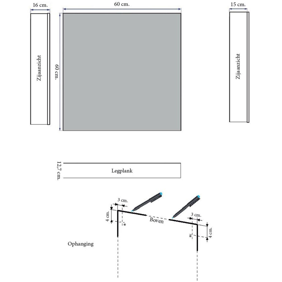 Spiegelkast Sanicare Qlassics Ambiance 60 cm 1 Deur Belluno Eiken Links