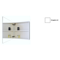 Spiegelkast Sanicare Qlassics 60 cm 1 Deur Hoogglans Wit Rechts