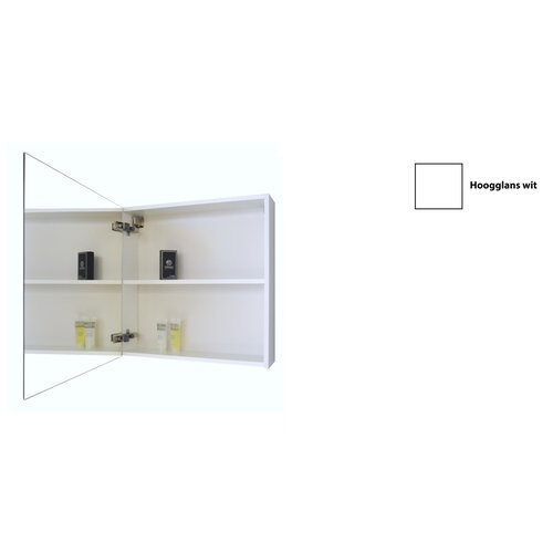 Spiegelkast Sanicare Qlassics 60 cm 1 Deur Hoogglans Wit Rechts 