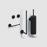 Complete Toiletset Clou Flat Mat Zwart