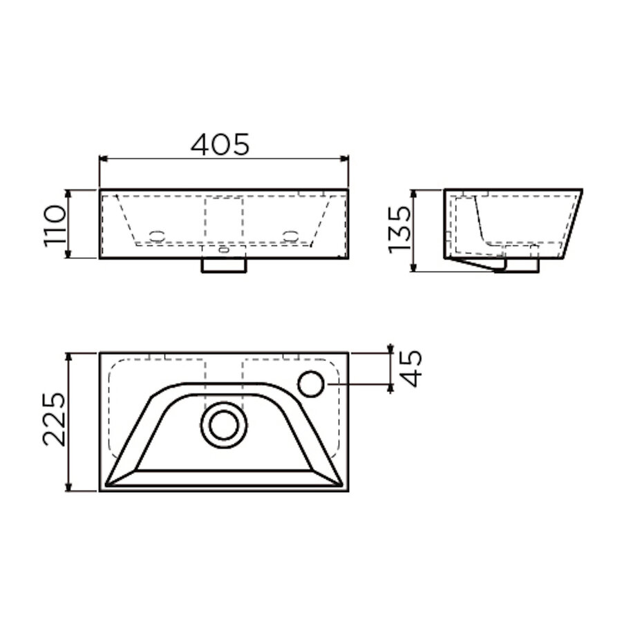 Fontein Clou InBe Porselein Glans Wit 40x23 CM