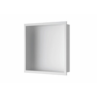 Inbouwnis Luca Sanitair 30x30x6,5cm RVS Mat Wit