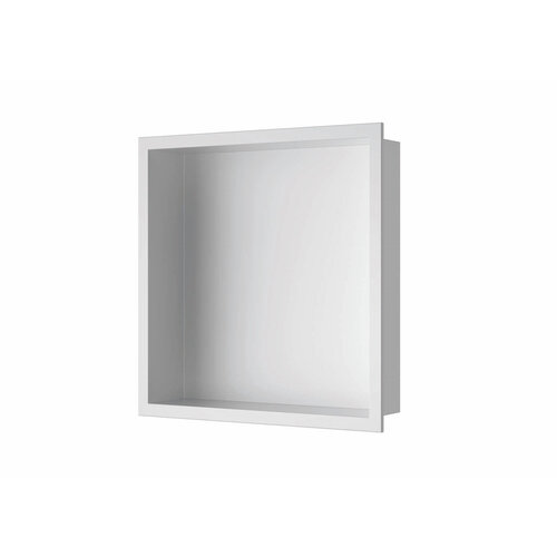 Inbouwnis Luca Sanitair 30x30x6,5cm RVS Mat Wit 