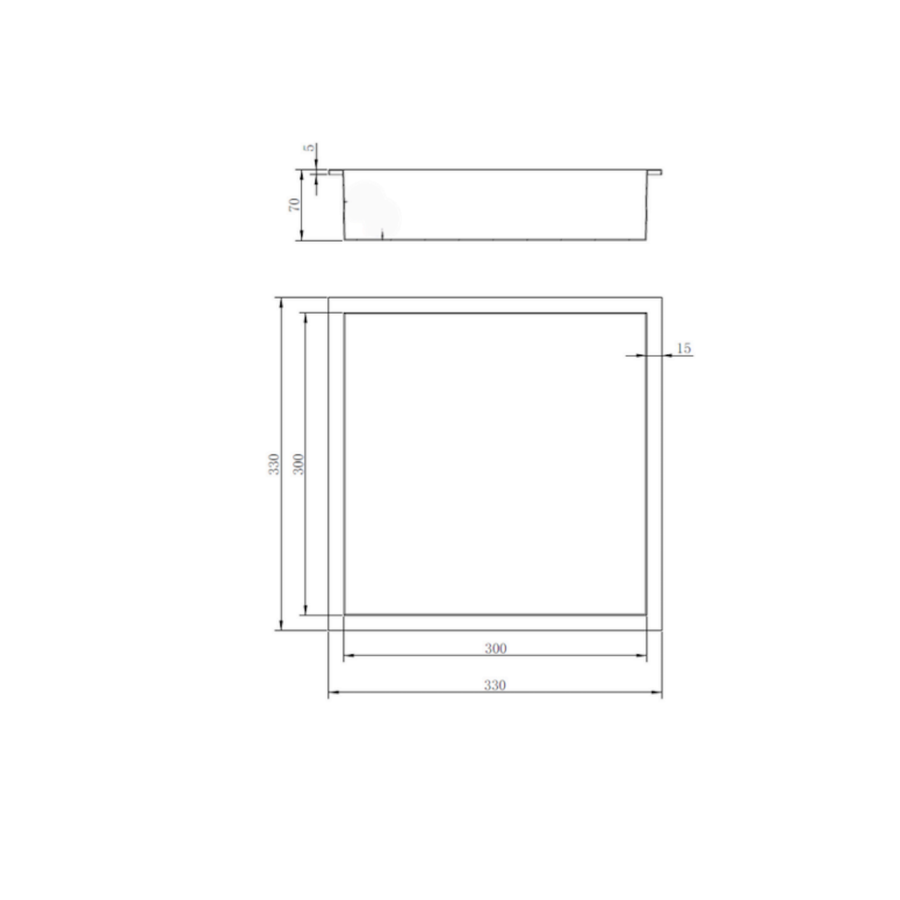 Inbouwnis Luca Sanitair 30x30x6,5cm RVS Mat Wit