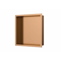 Inbouwnis Luca Sanitair 30x30x6,5cm RVS Geborsteld Koper PVD