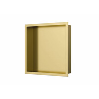 Inbouwnis Luca Sanitair 30x30x6,5cm RVS Geborsteld Goud PVD
