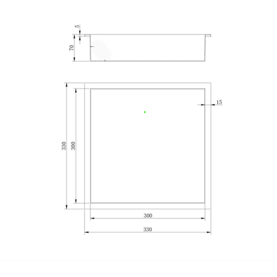 Inbouwnis Luca Sanitair 30x30x6,5cm RVS Mat Wit PVD + LED verlichting