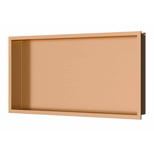 Inbouwnis Luca Sanitair 60x30x6,5cm RVS Geborsteld Koper PVD + LED verlichting 