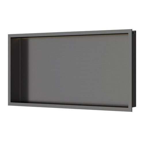Inbouwnis Luca Sanitair 60x30x6,5cm RVS Gunmetal PVD+ LED verlichting 