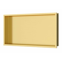 Inbouwnis Luca Sanitair 60x30x6,5cm RVS Geborsteld Goud PVD + LED verlichting