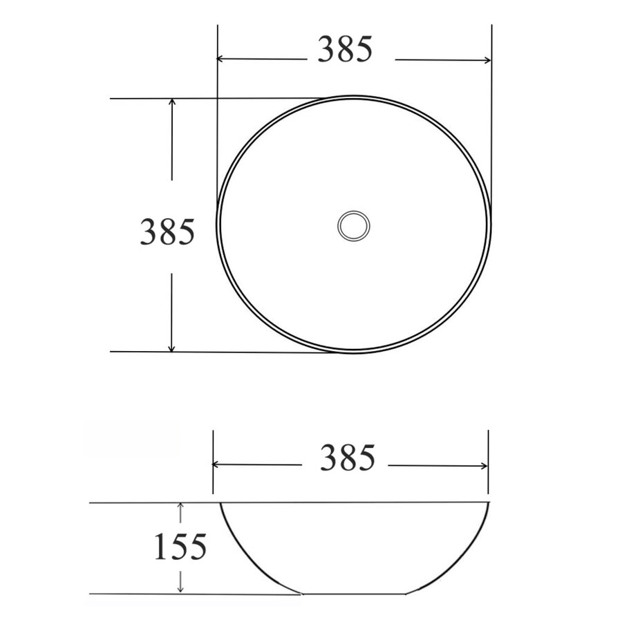 Opbouw Waskom Best Design Deff 38.5 cm Rond Glans Wit