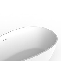 Vrijstaand Ligbad BWS Walton 160x95 cm Solid Surface Mat Wit