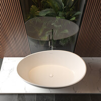 Vrijstaand Ligbad BWS Walton 160x95 cm Solid Surface Mat Wit