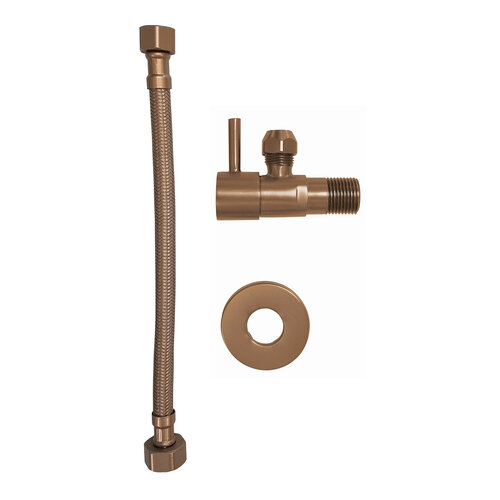 Hoekstopkraan Wiesbaden Minimal Met Flexibele Aansluitslang 1/2"x3/8" 25 cm Geborsteld Brons Koper 