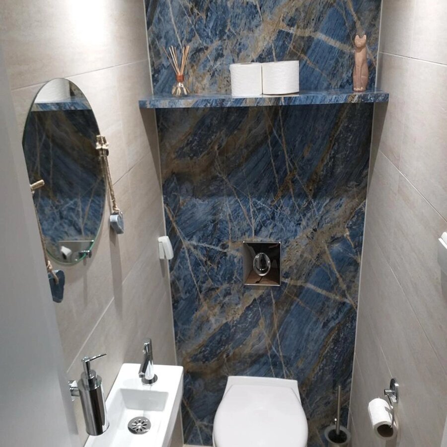 Wandpaneel Isodeco Onyx Blue 122x260 cm Waterbestendig Hoogglans (Doosinhoud 3.17 m2)