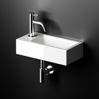 Fontein Clou Flush 3 36x18x9cm Keramiek Glans Wit (Met Kraangat Links)