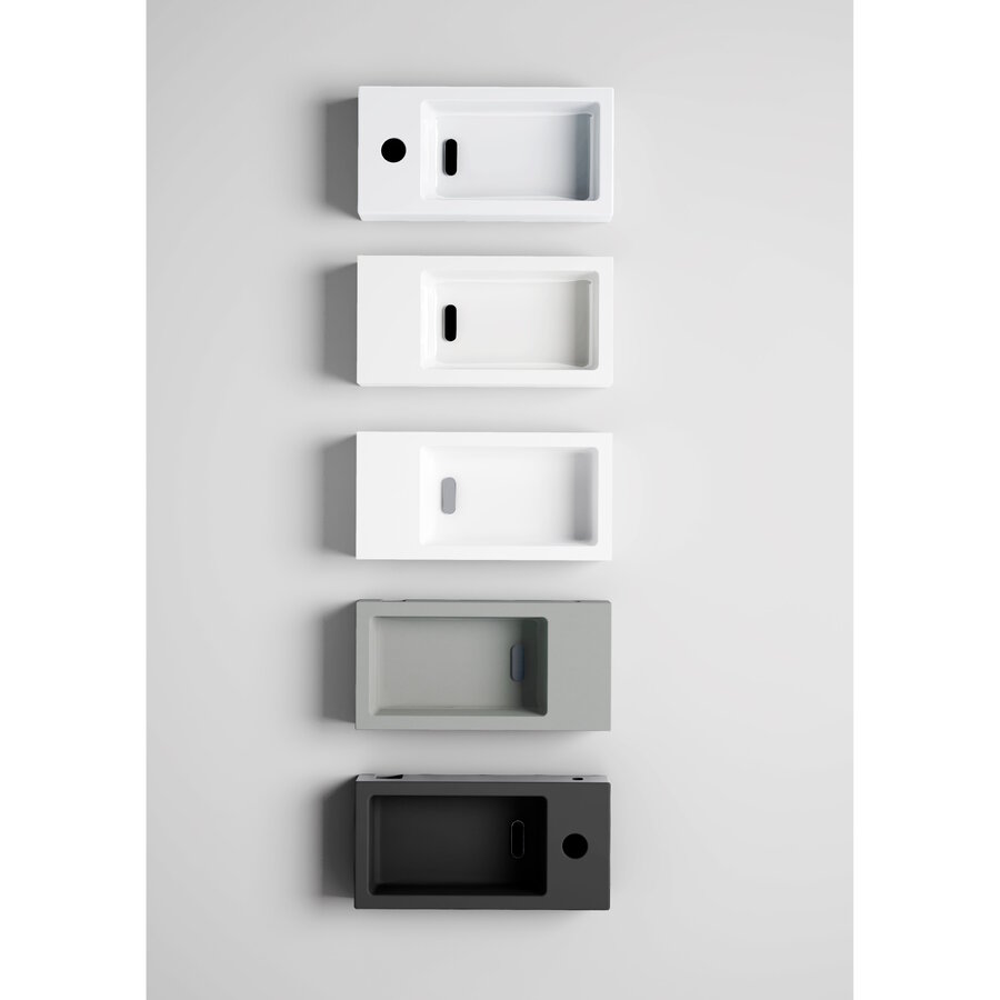 Fontein Clou Flush 3 36x18x9cm Keramiek Glans Wit (Met Kraangat Links)