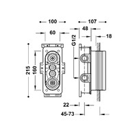 Afbouwdeel Tres Mont Blanc Douche Thermostaat 2-Weg Chroom