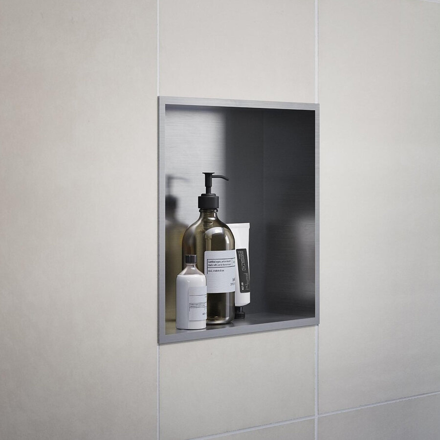 Inbouwnis Smedbo Sideline 30x30 cm Geborsteld Edelstaal