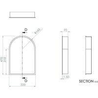 Inbouwnis Looox BoX Arc 32x7x47 cm Mat Zwart