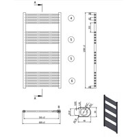 Designradiator BWS Nile Gobi 120x60cm 616W Wit (Midden/zij-aansluiting)