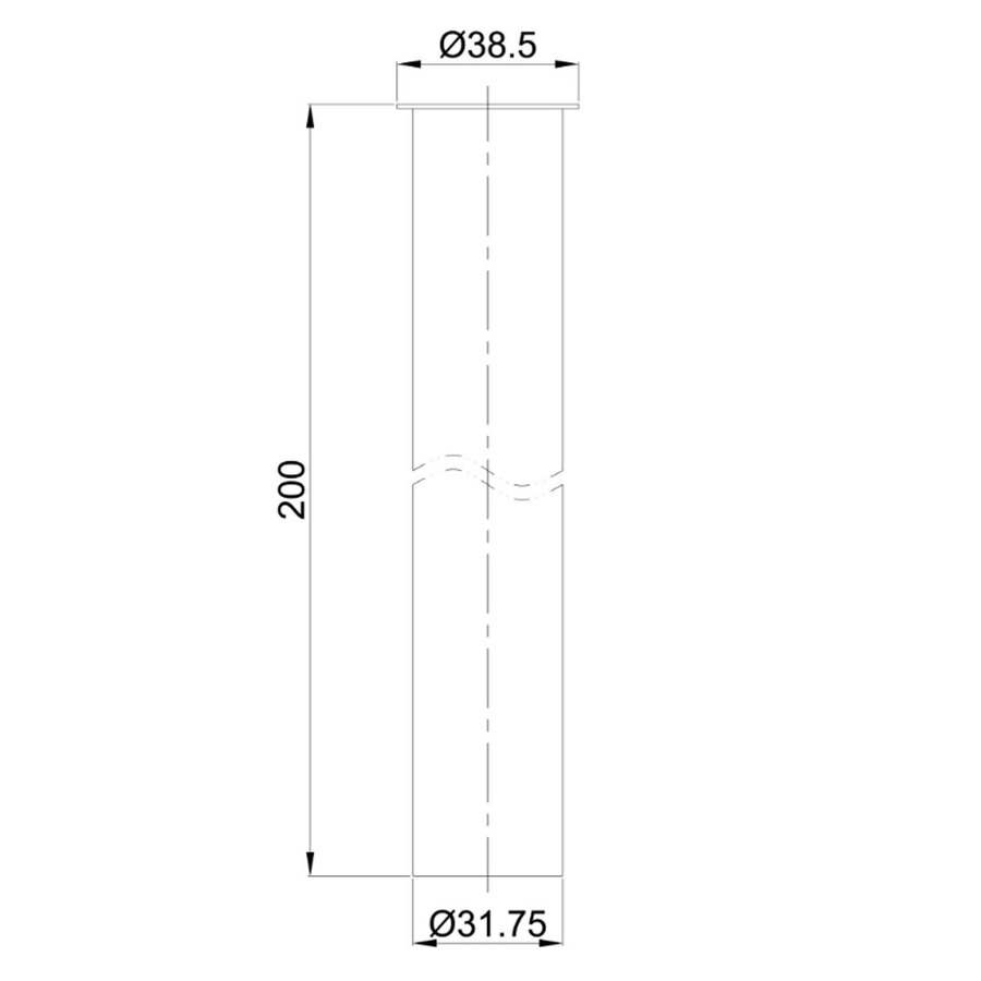 Sifon Verlengbuis Wiesbaden Star Met Kraag 20 cm Geborsteld Brons Koper