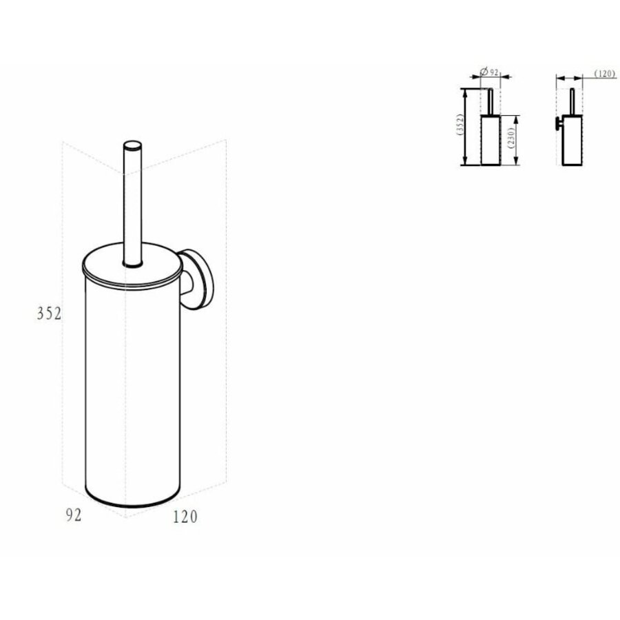 Toilet Accessoires Set Wiesbaden Alonzo Geborsteld Messing